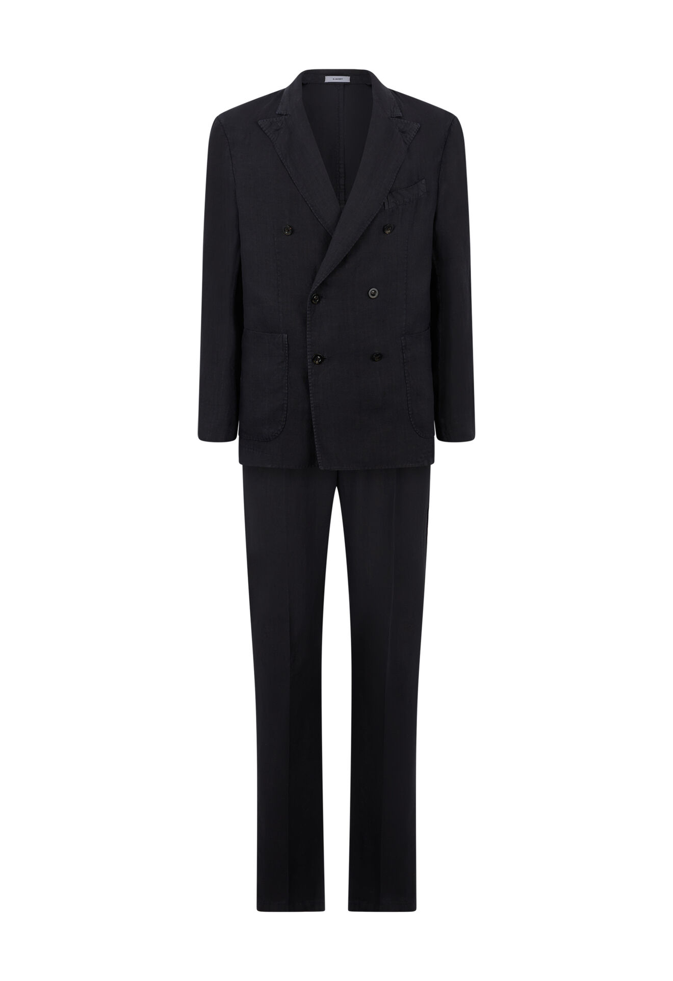 Boglioli Double-breasted Linen K-Suit Blue N43R2QSA0426001506R0793