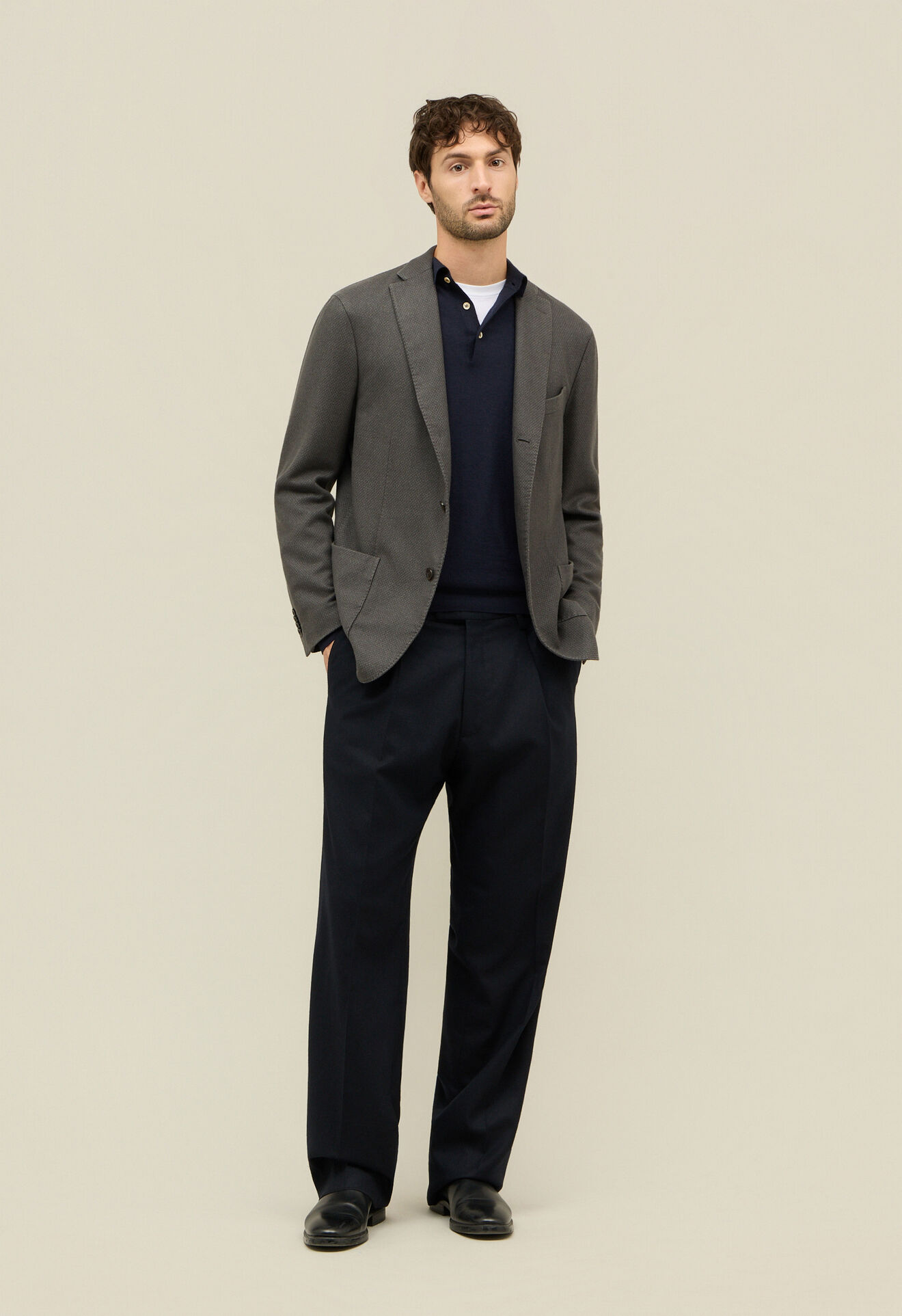 Boglioli Garment Dyed Cashmere micro-structure K-Jacket Grey N2902JFA043800150R0870