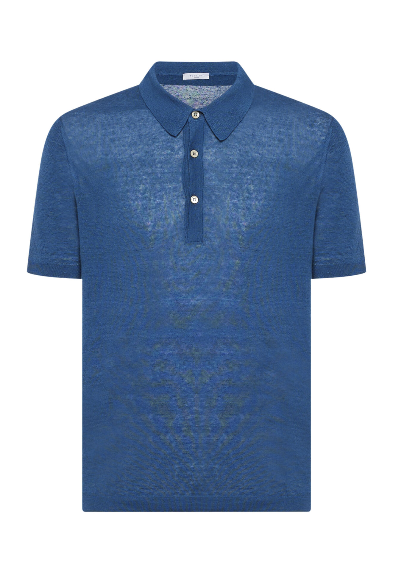 Boglioli Blue linen, cashmere and silk short sleeve polo shirt Blue 91533SB3815001080680