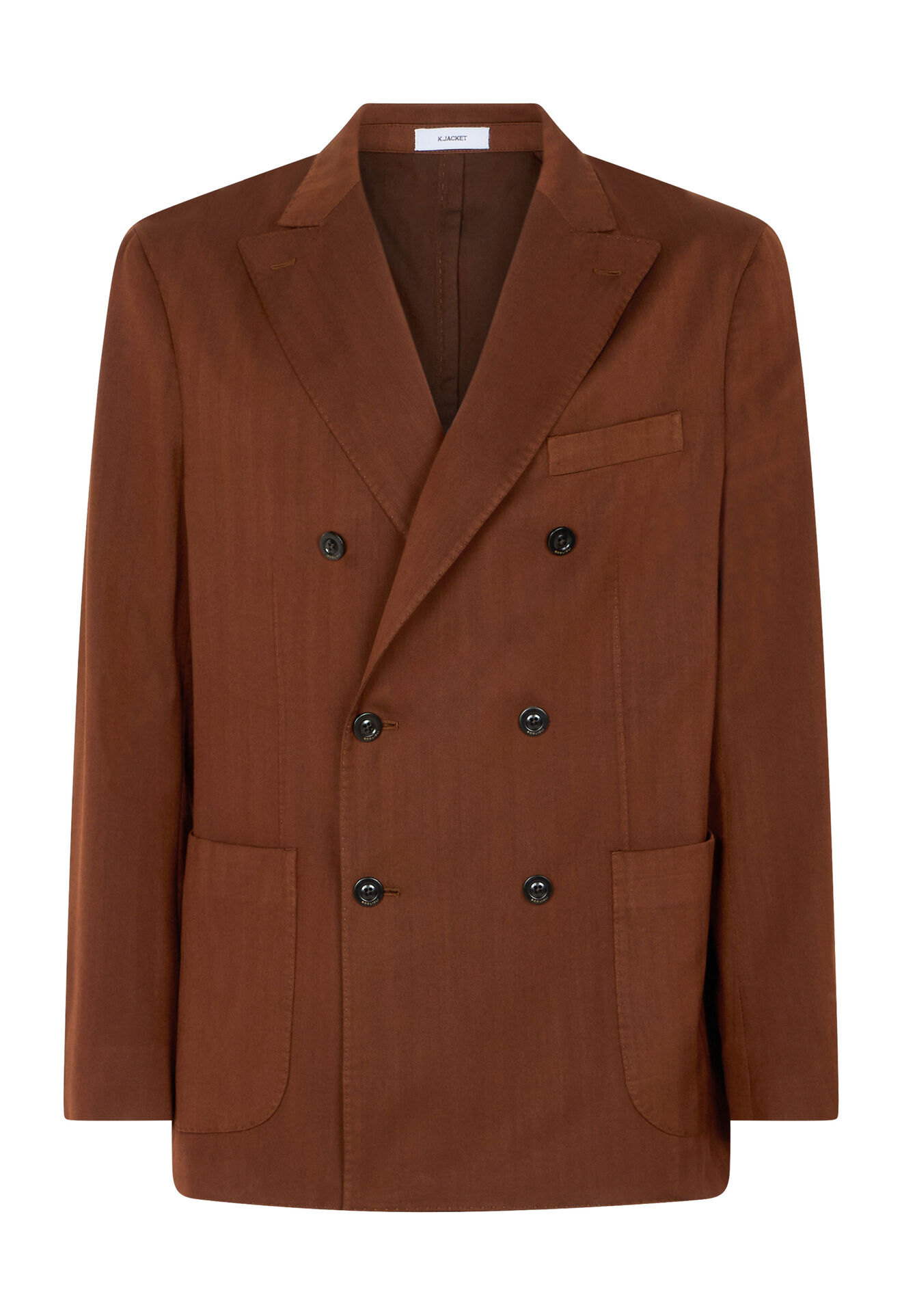 Boglioli Stretch Wool Herringbone double-breasted K-Jacket Rusty N4302JFB540100138R0442