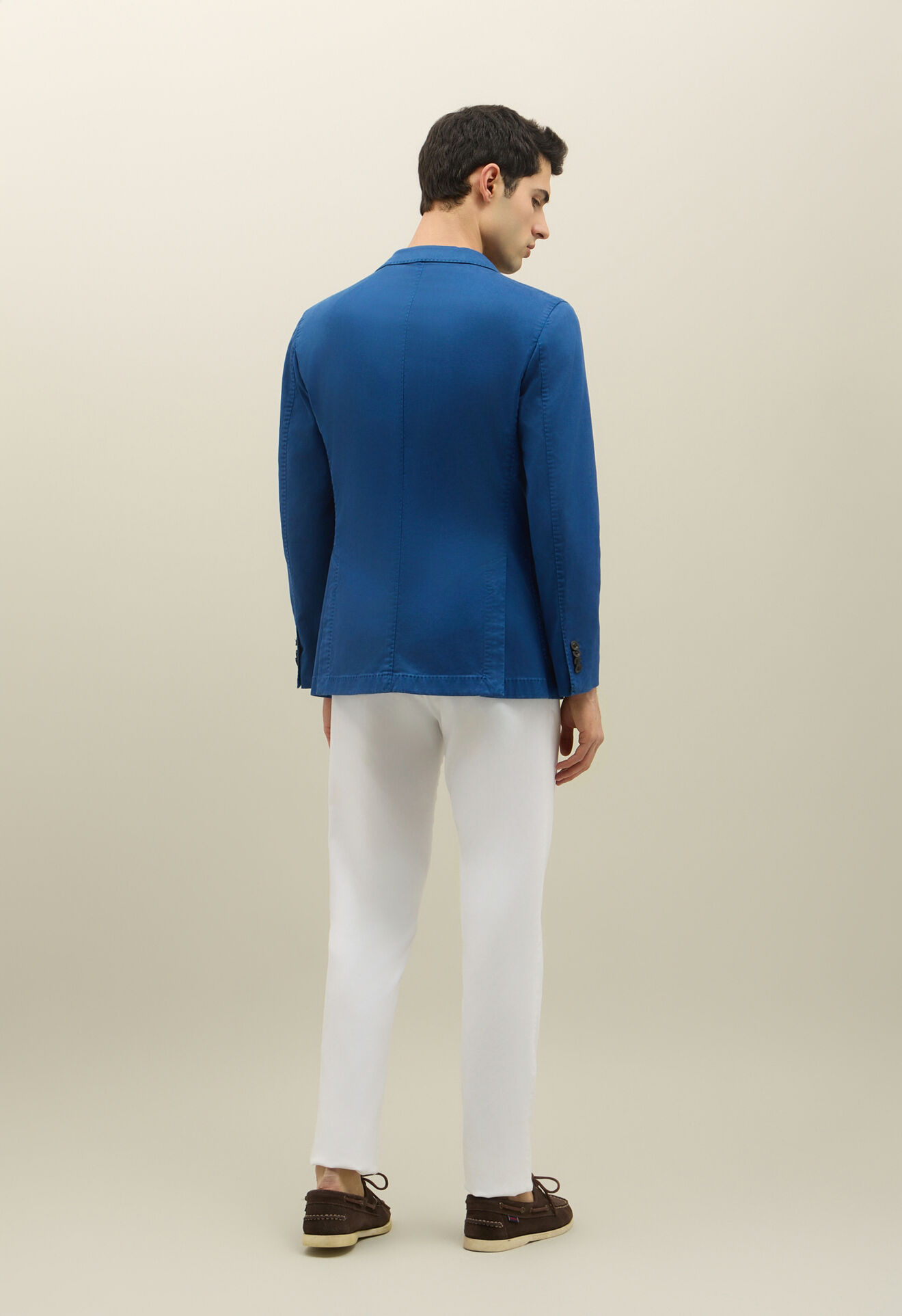 Boglioli St&uuml;ckgef&auml;rbtes K-Jacket aus Baumwolle und Tencel Blau N2902QSB542500150R0772