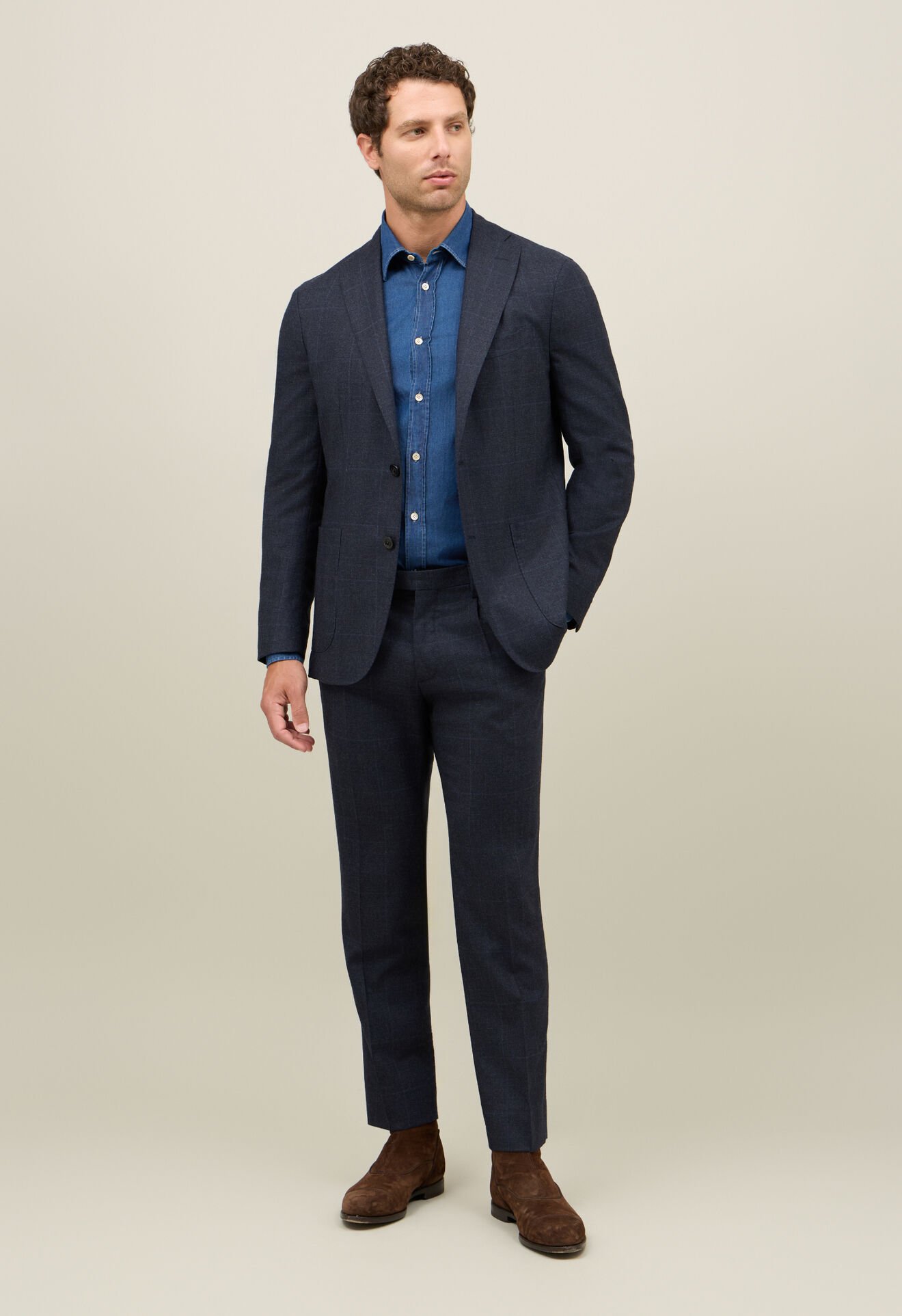 Boglioli Prince of Wales Light Flannel K-Suit Blue N13H2EFB5102001506R0790