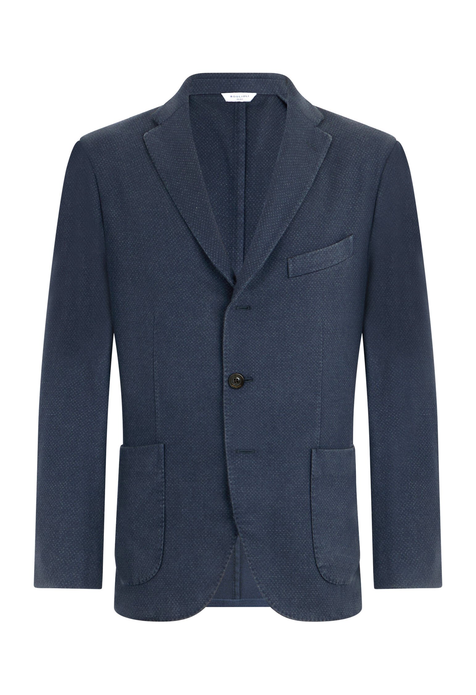 Garment Dyed Cashmere micro-structure K-Jacket in Blue: Luxury