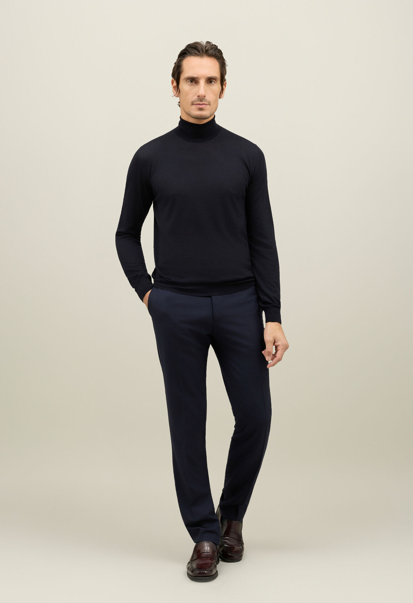 Boglioli Wool Turtleneck Blue 91420FB5806001080790