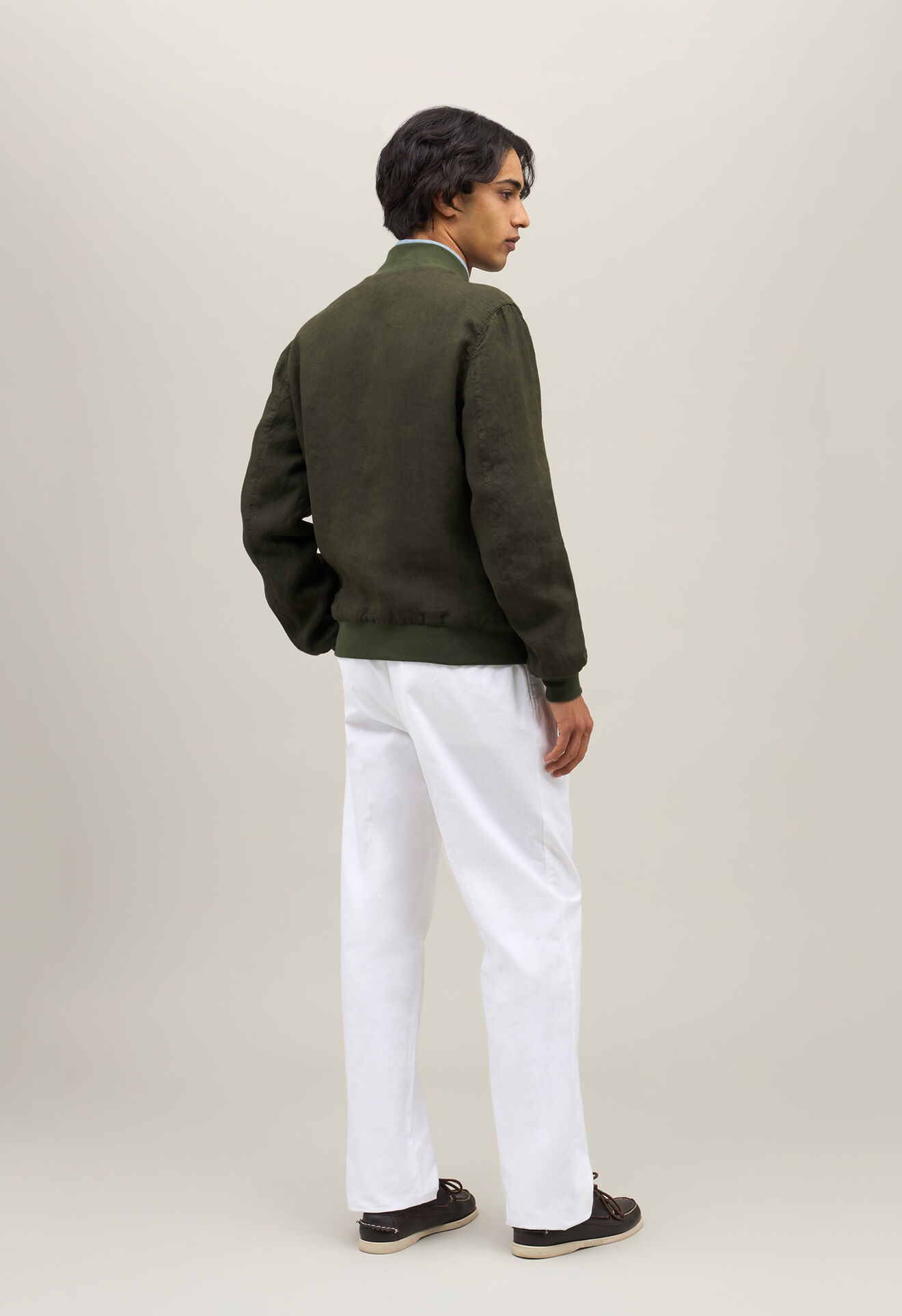 Boglioli Bomber en lin Vert OC136QSB3853001800565