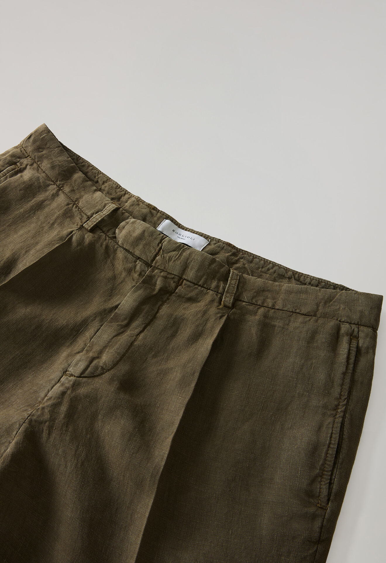 Boglioli Garment Dyed Linen Bermuda Light Brown 89956QSB5752001080465