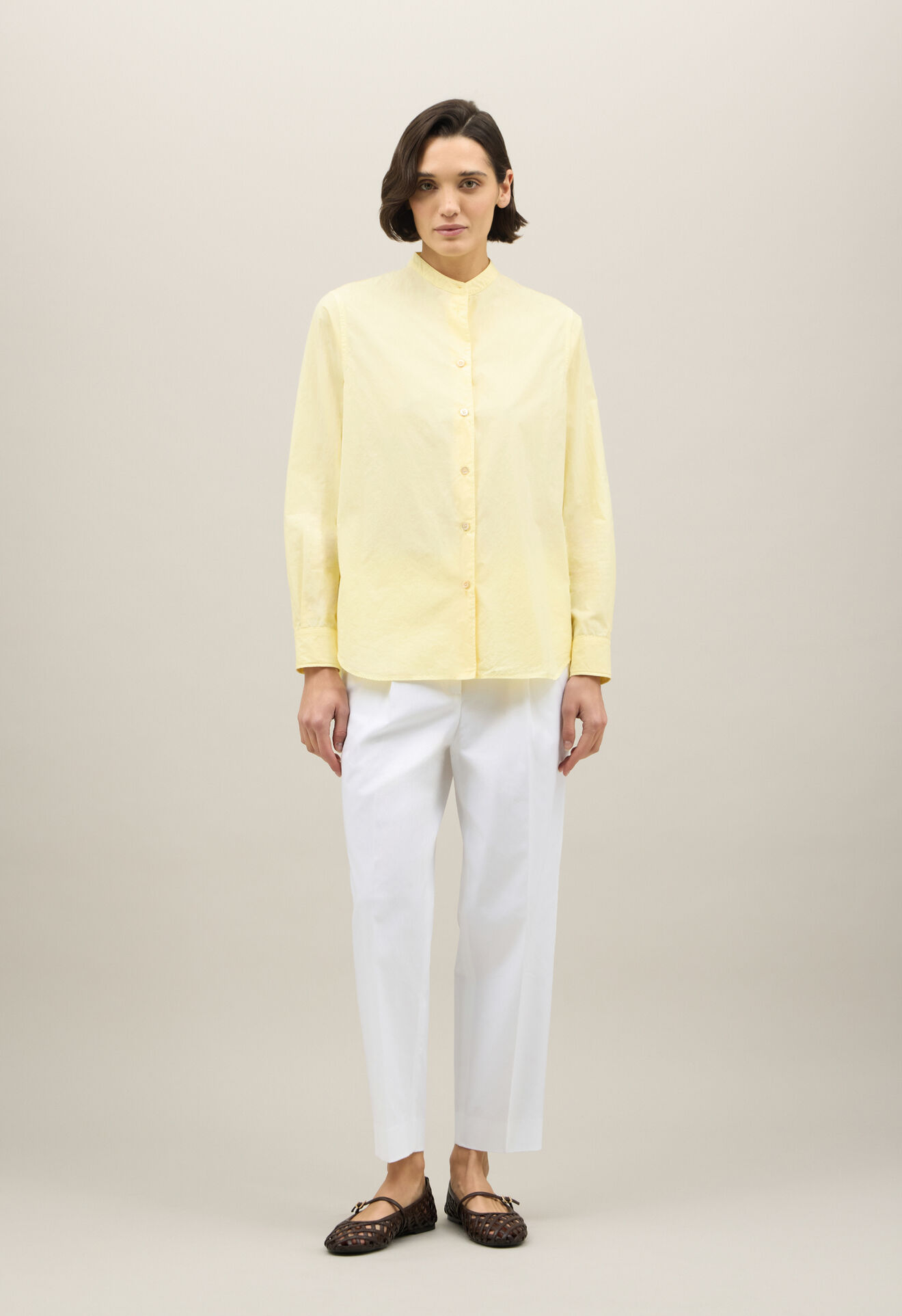 Boglioli Cotton Popeline Guru Shirt Pastel Yellow 55048TSB5942002150356