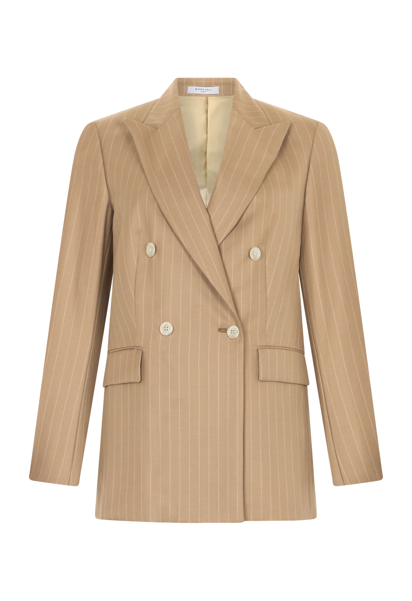 Boglioli Pinstripe Wool Bianca Blazer Brown ZD0340SB5932002D60300