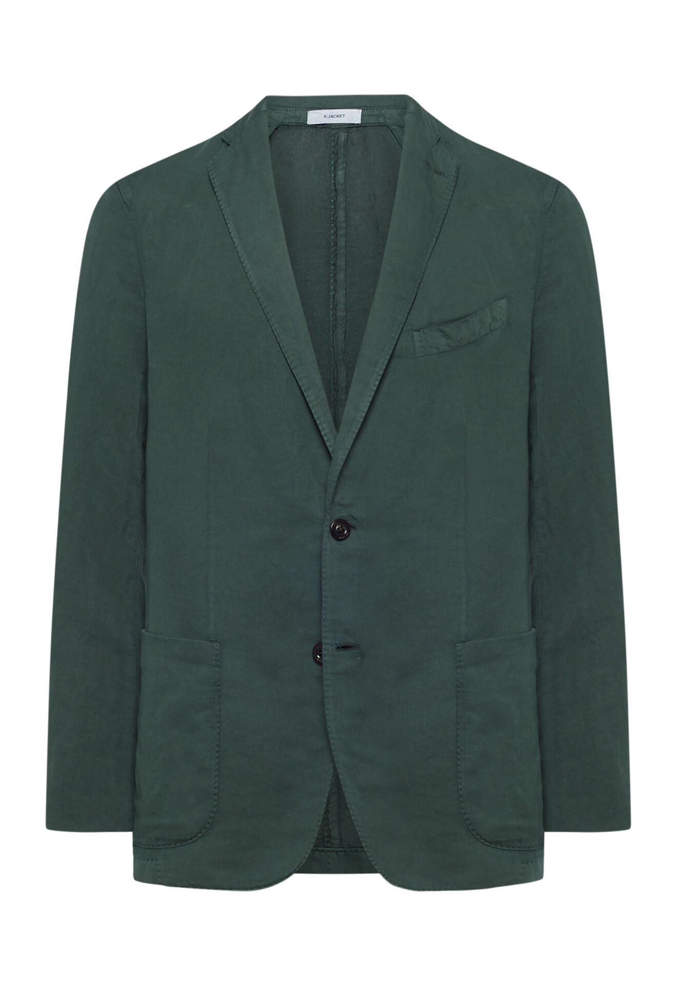 Boglioli K-Jacket Sakko aus Baumwoll-Leinen-Satin in Dunkelgrün Grün N1302QBVC44400150R0573
