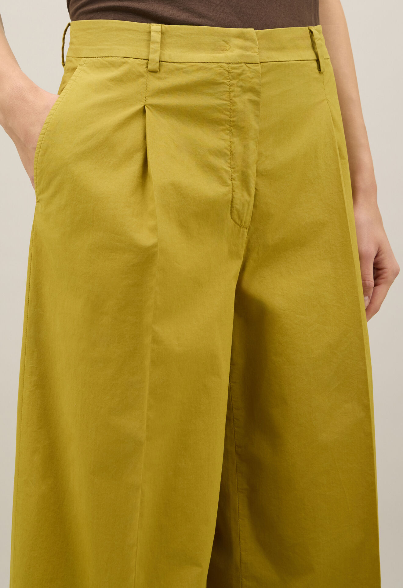 Boglioli Light Popeline Palazzo Trousers Green 88055QSB3439002150534