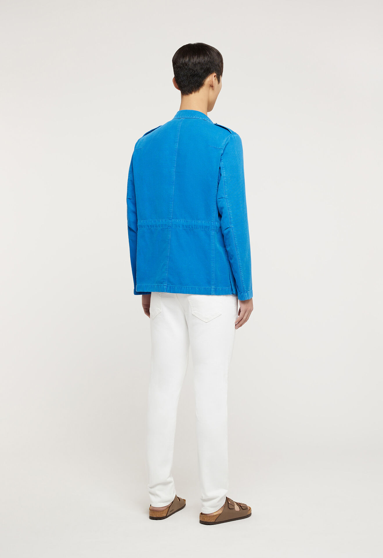 Boglioli Blue cotton and linen Sahara jacket Sky blue OC164QBVC42000180R0668