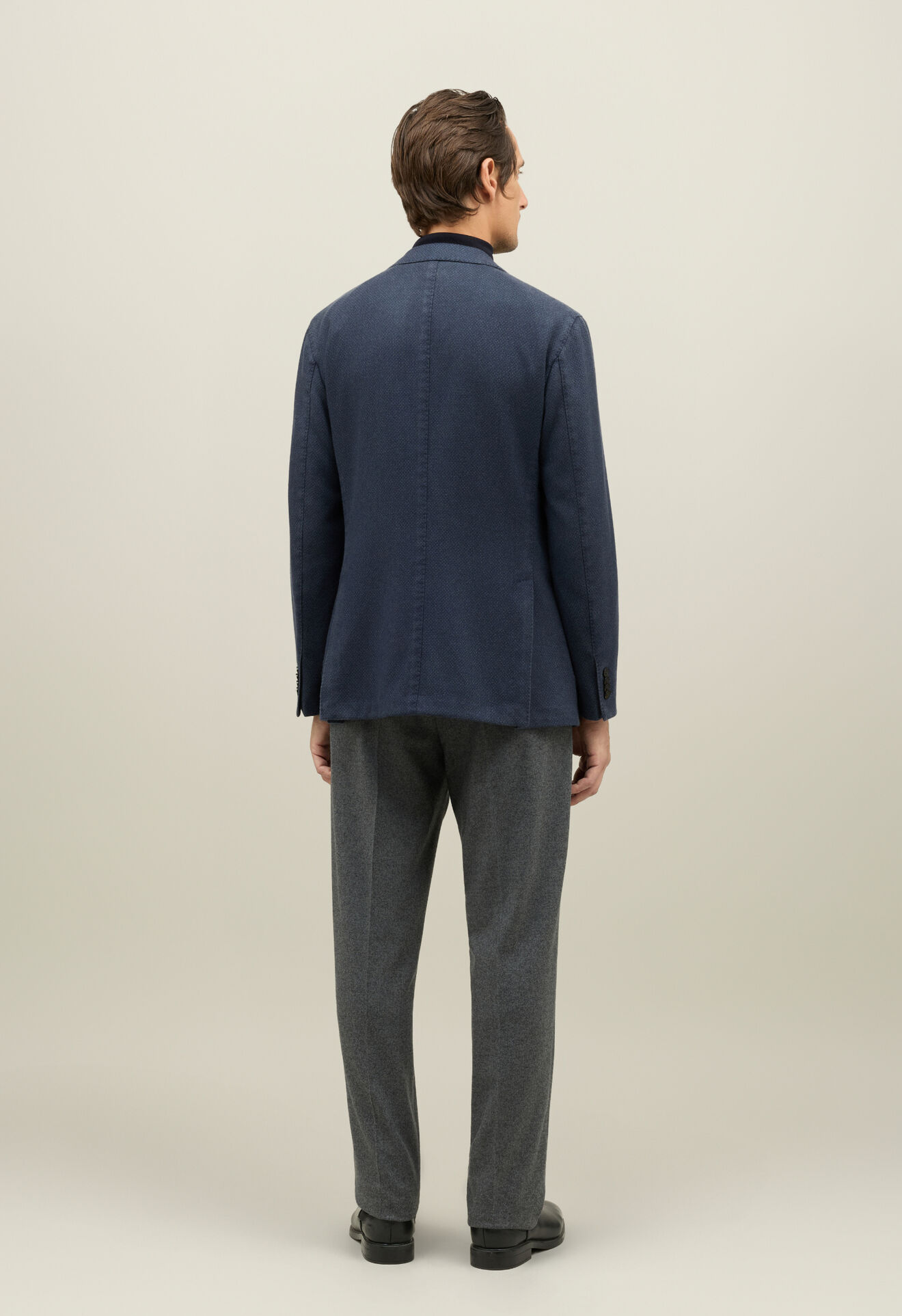 Boglioli Garment Dyed Cashmere micro-structure K-Jacket Blue N2902JFA043800150R0784