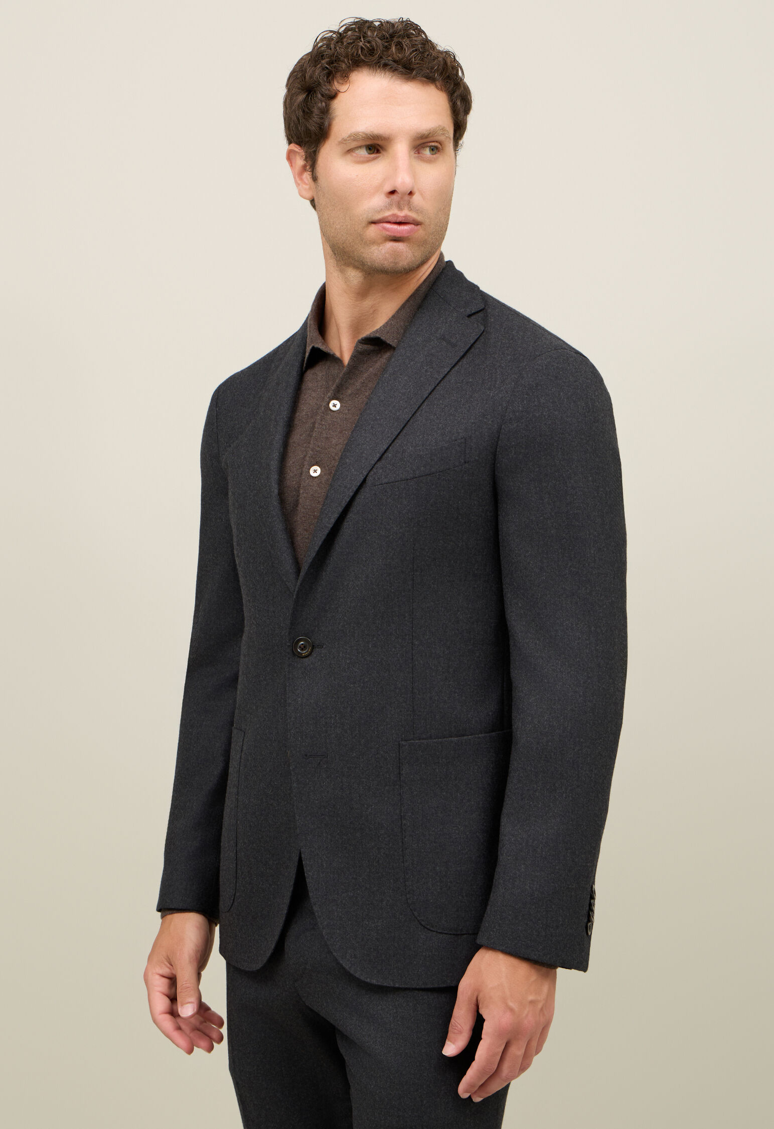 Light Flannel K-Suit in Grey: Luxury Italian Suits for Men | Boglioli®