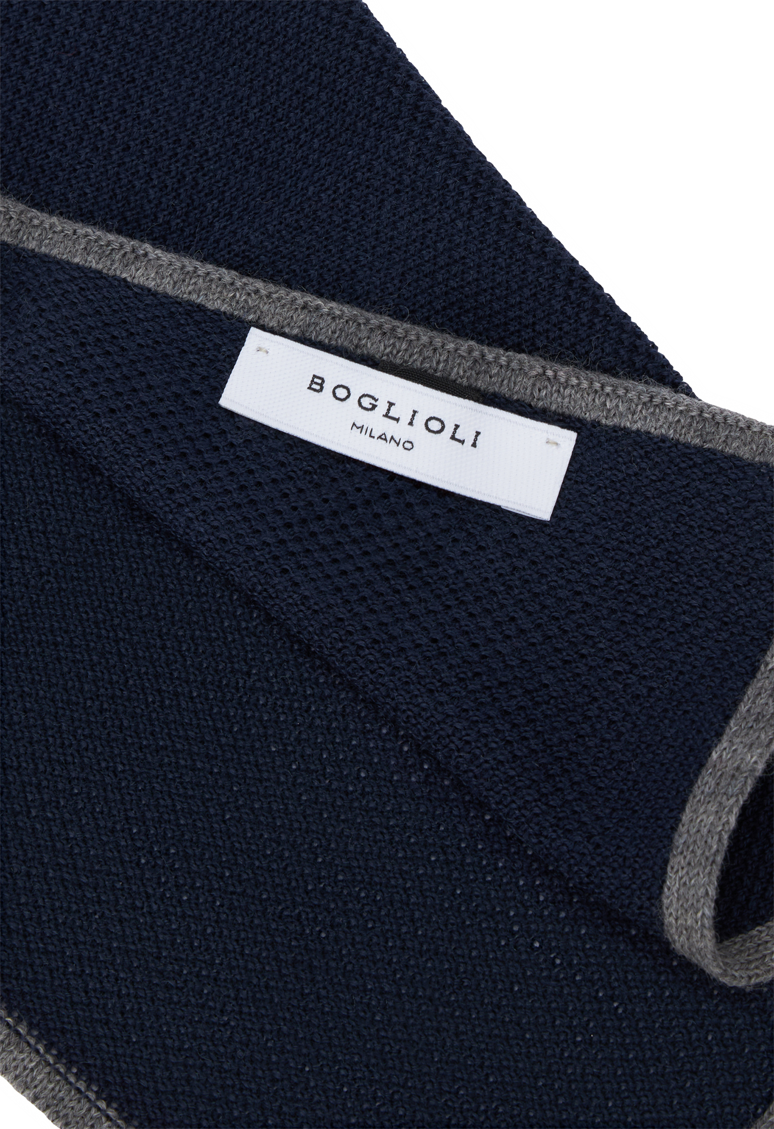 Shop Boglioli Silk Pocket Square With Contrasting Piping In Blue