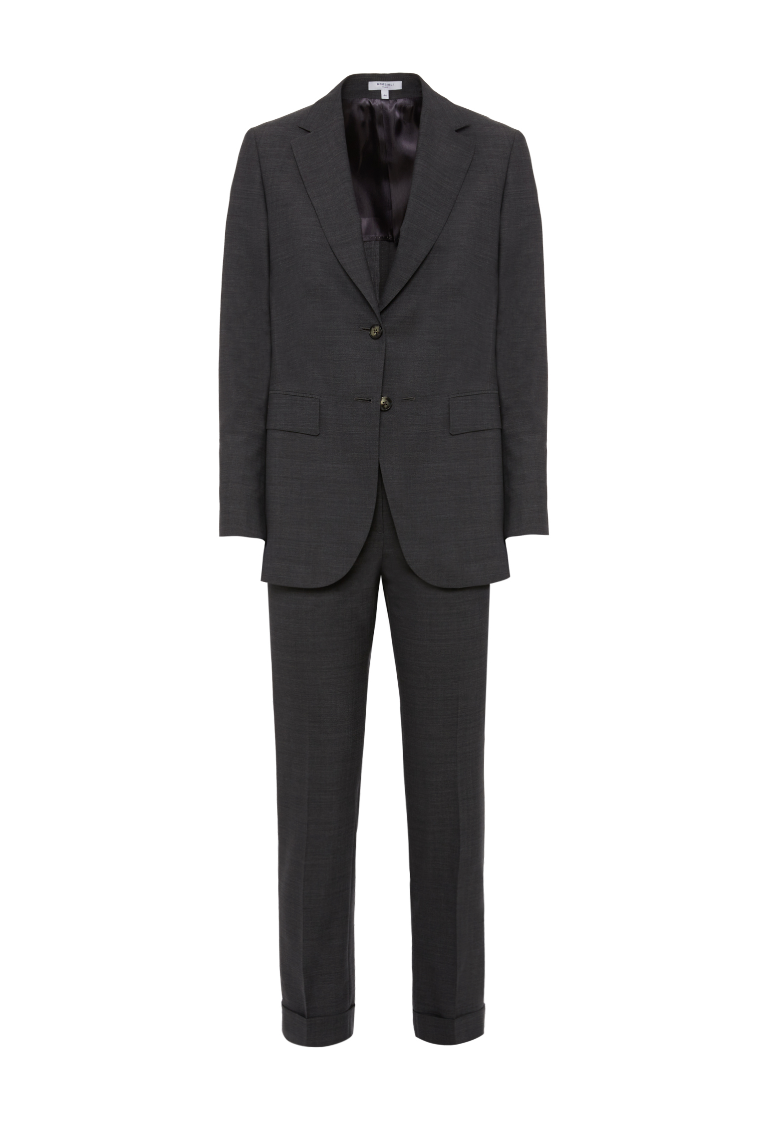Boglioli Woman's Dark Gray 100% Virgin Wool Milano Trouser Suit In Grey