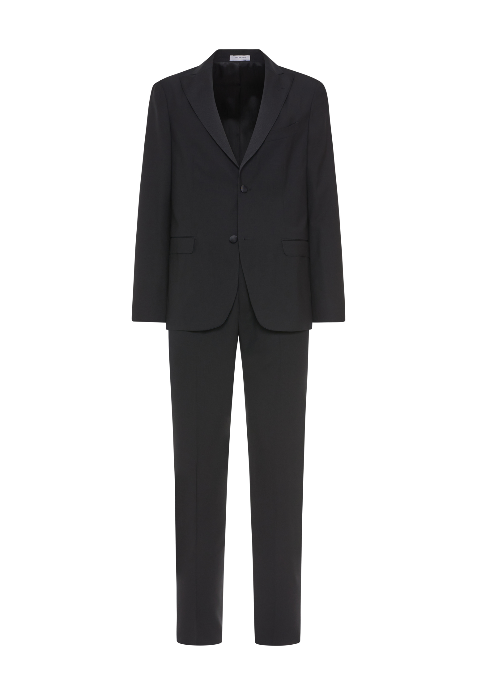 Boglioli Black 100% Virgin Wool Tuxedo K-jacket Suit