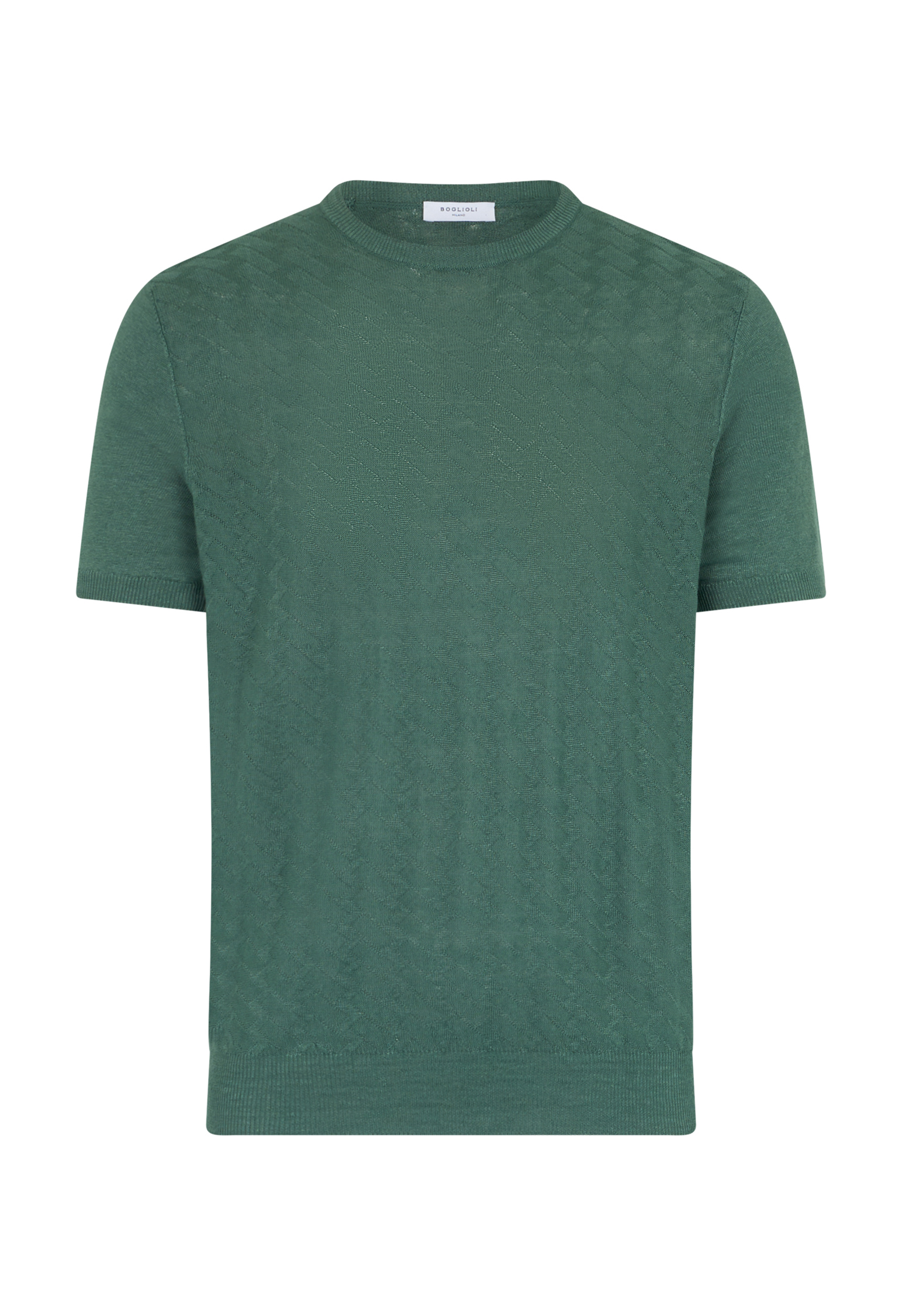 Shop Boglioli Garment-dyed Linen T-shirt In Green-turquoise