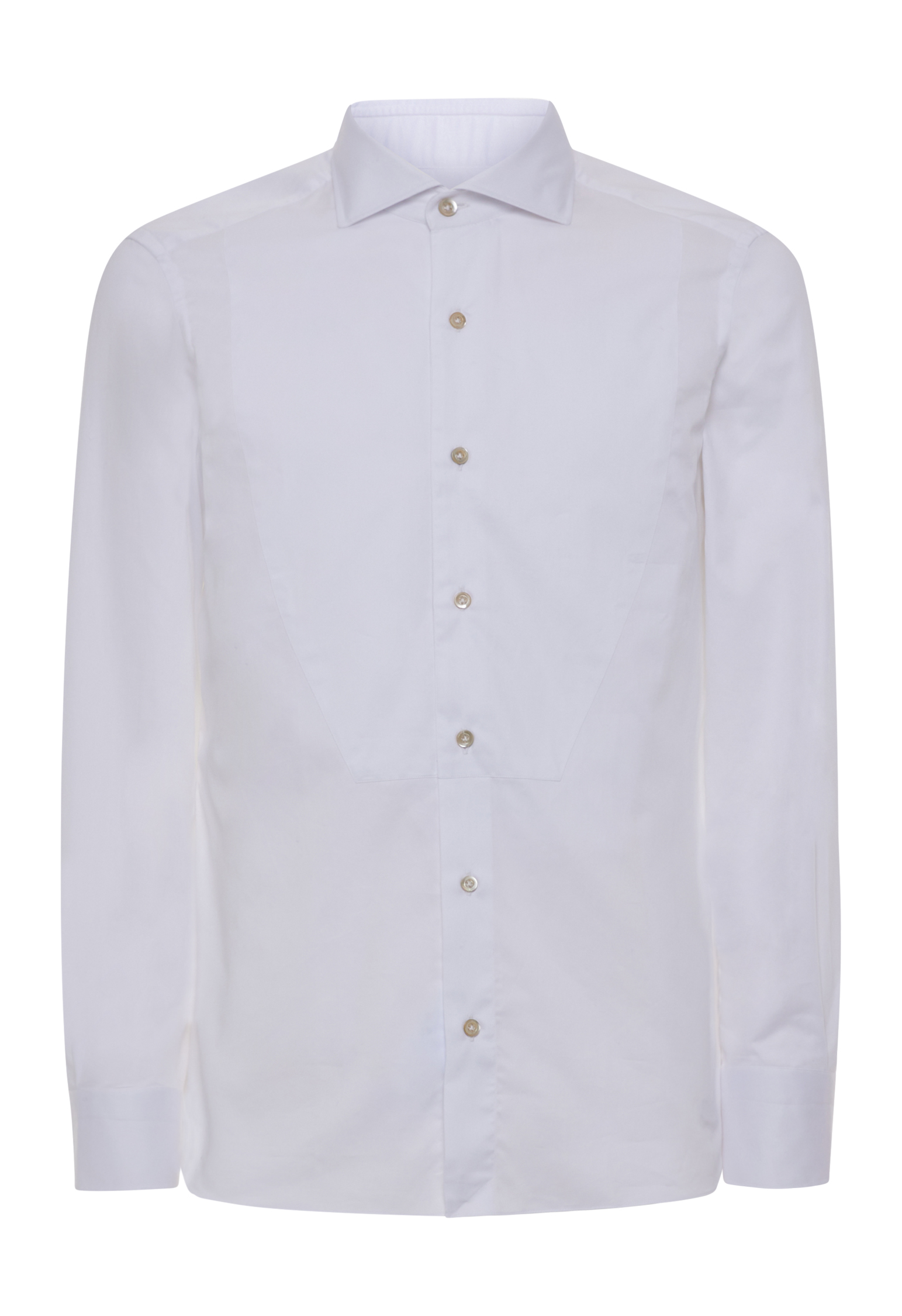 Boglioli White Cotton Tailored Tuxedo Shirt