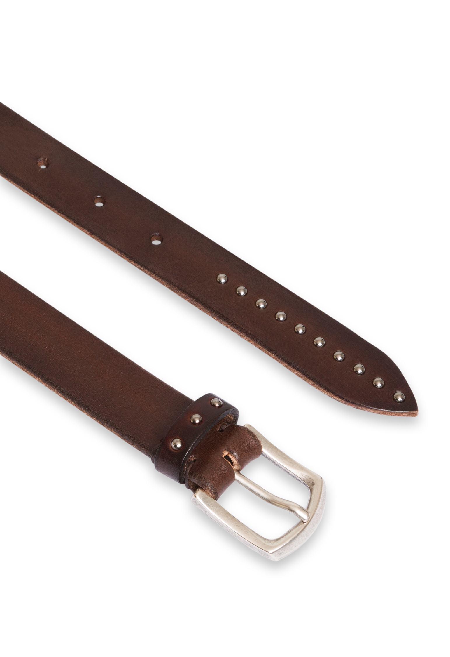 Shop Boglioli Dark Brown 100% Leather Belt