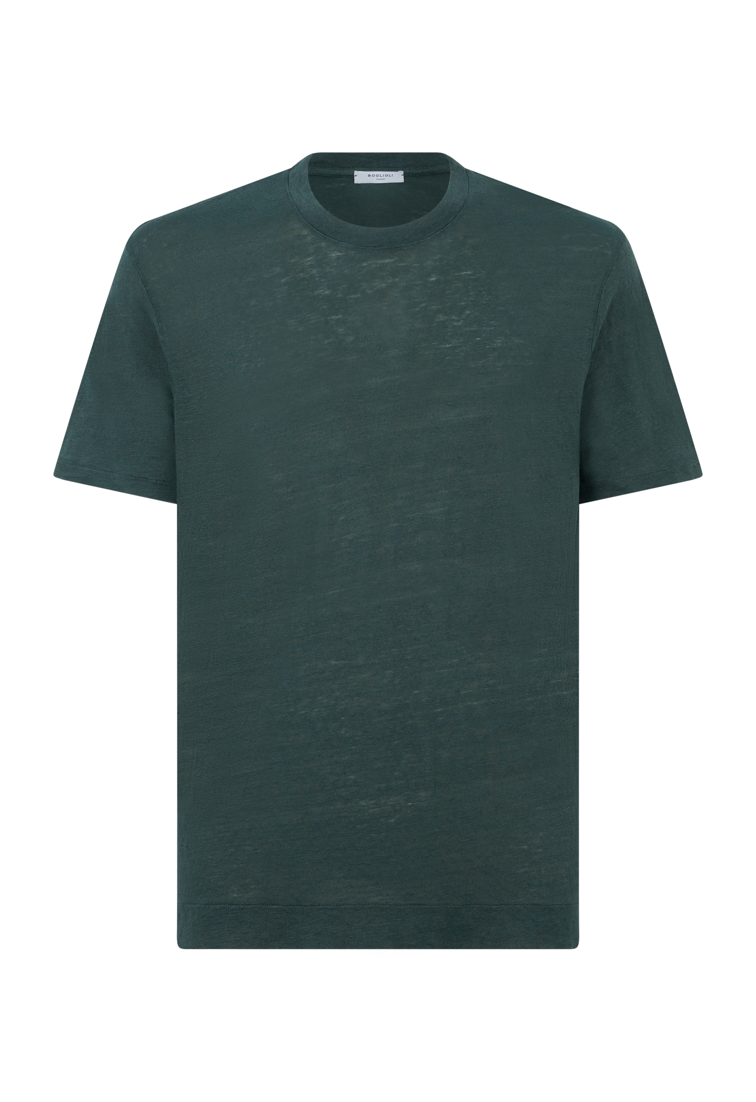 Shop Boglioli Linen T-shirt In Green-turquoise