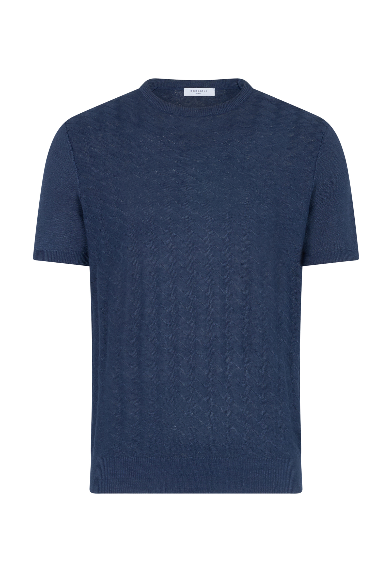 Shop Boglioli Garment-dyed Linen T-shirt In Blue