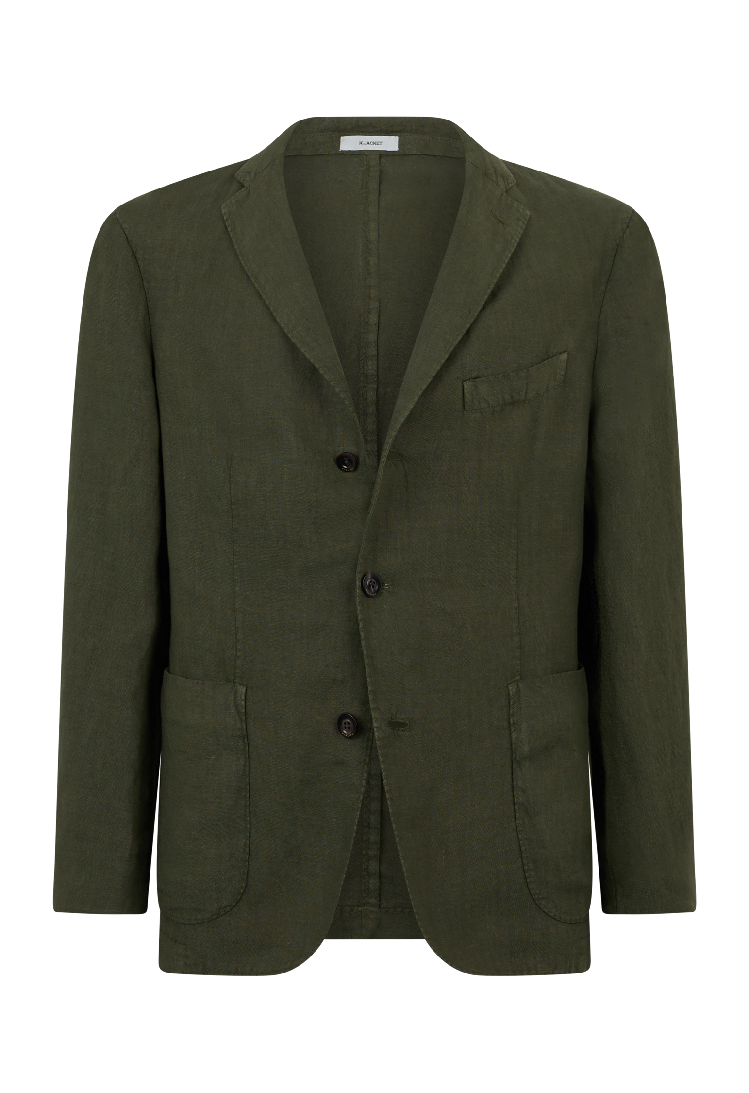 Shop Boglioli Garment-dyed Linen K-jacket In Green