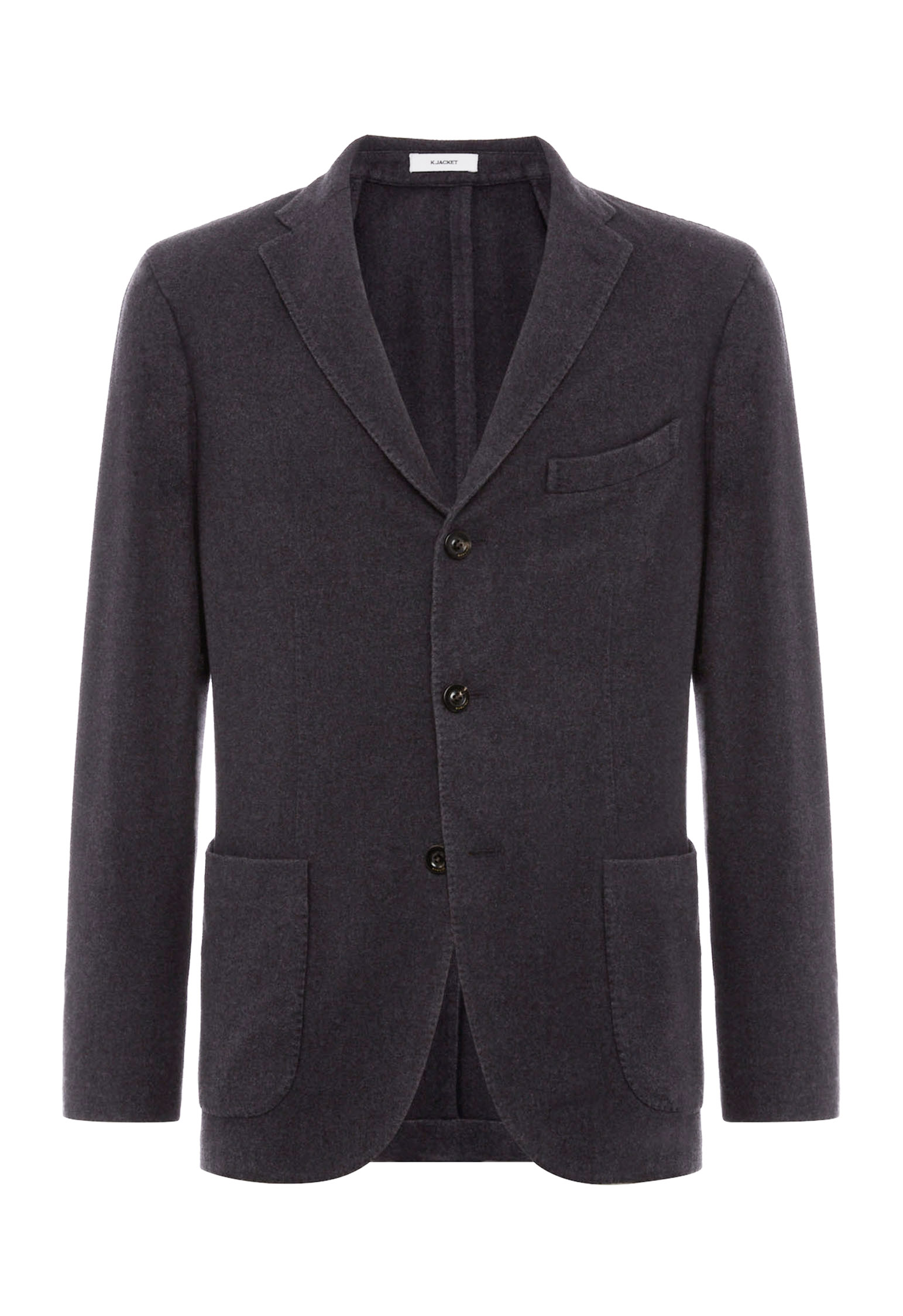 Boglioli Dark Blue 100% 14 Micron Wool K-jacket In Dark Blue Colour