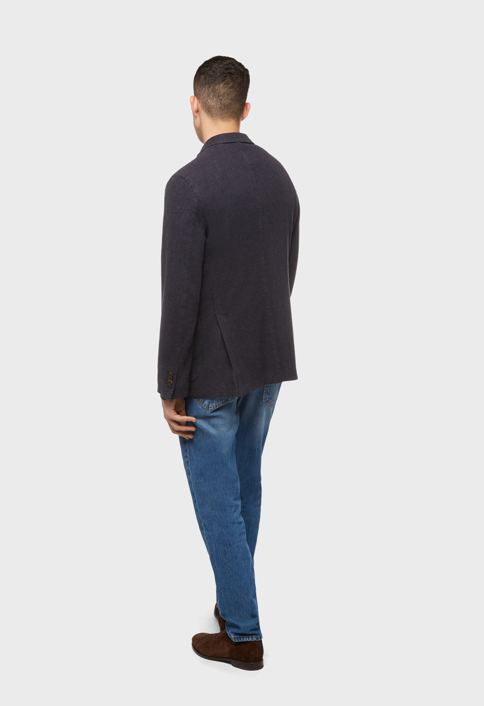 Shop Boglioli Dark Blue 100% 14 Micron Wool K-jacket In Dark Blue Color