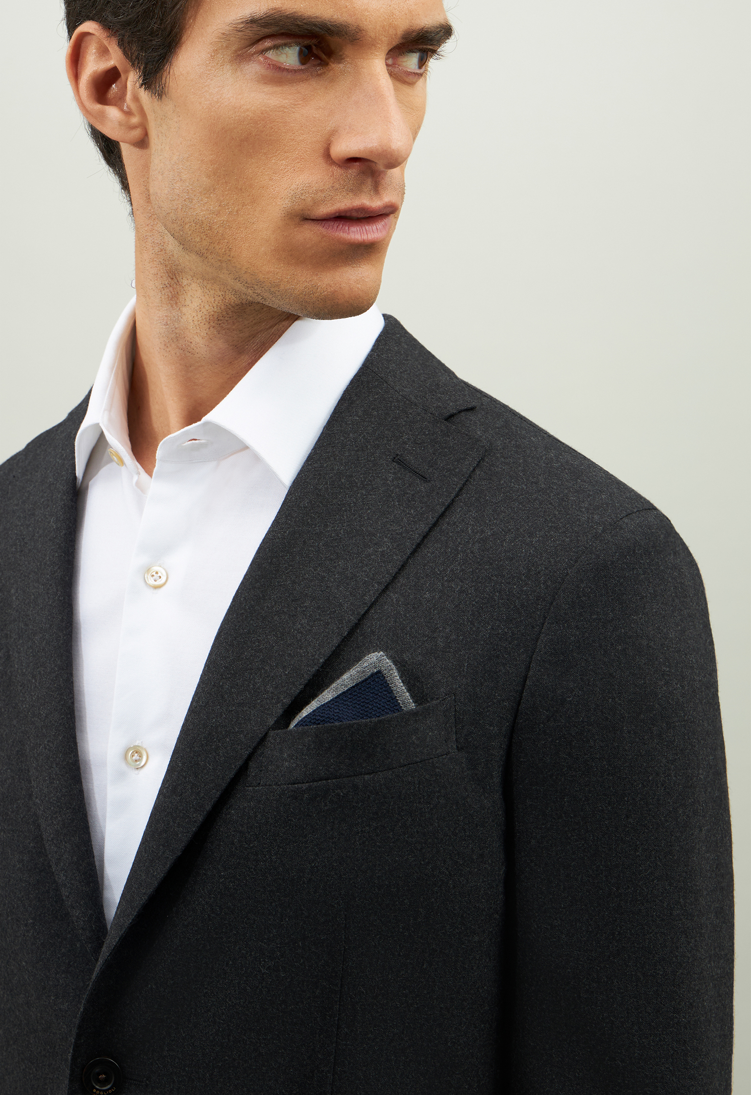 Shop Boglioli Silk Pocket Square With Contrasting Piping In Blue