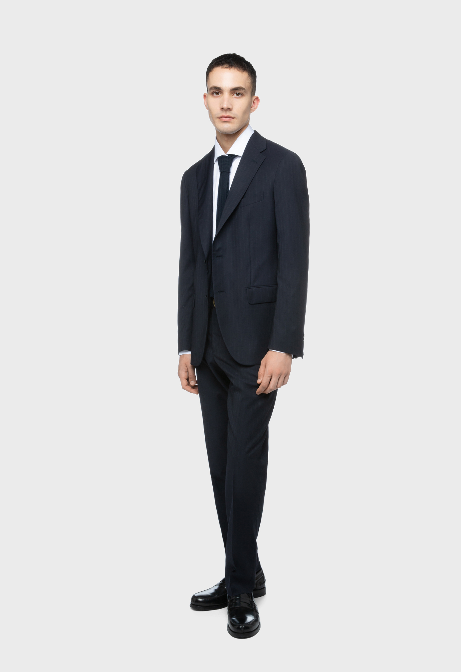 Shop Boglioli Virgin Wool Pinstripe Milano Suit In Dark Blue