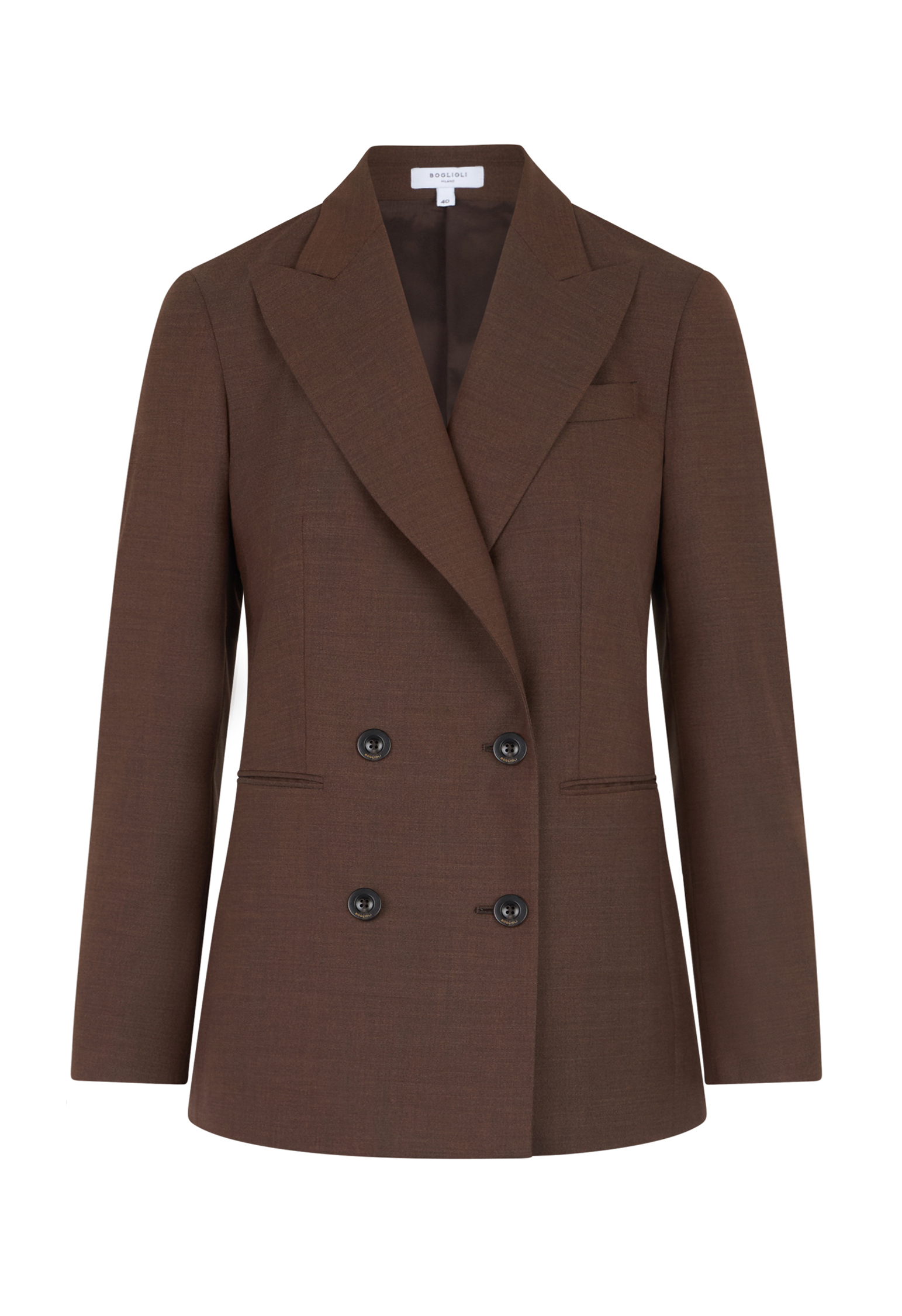 Shop Boglioli 14 Micron Wool And Silk Milano Jacket In Brown