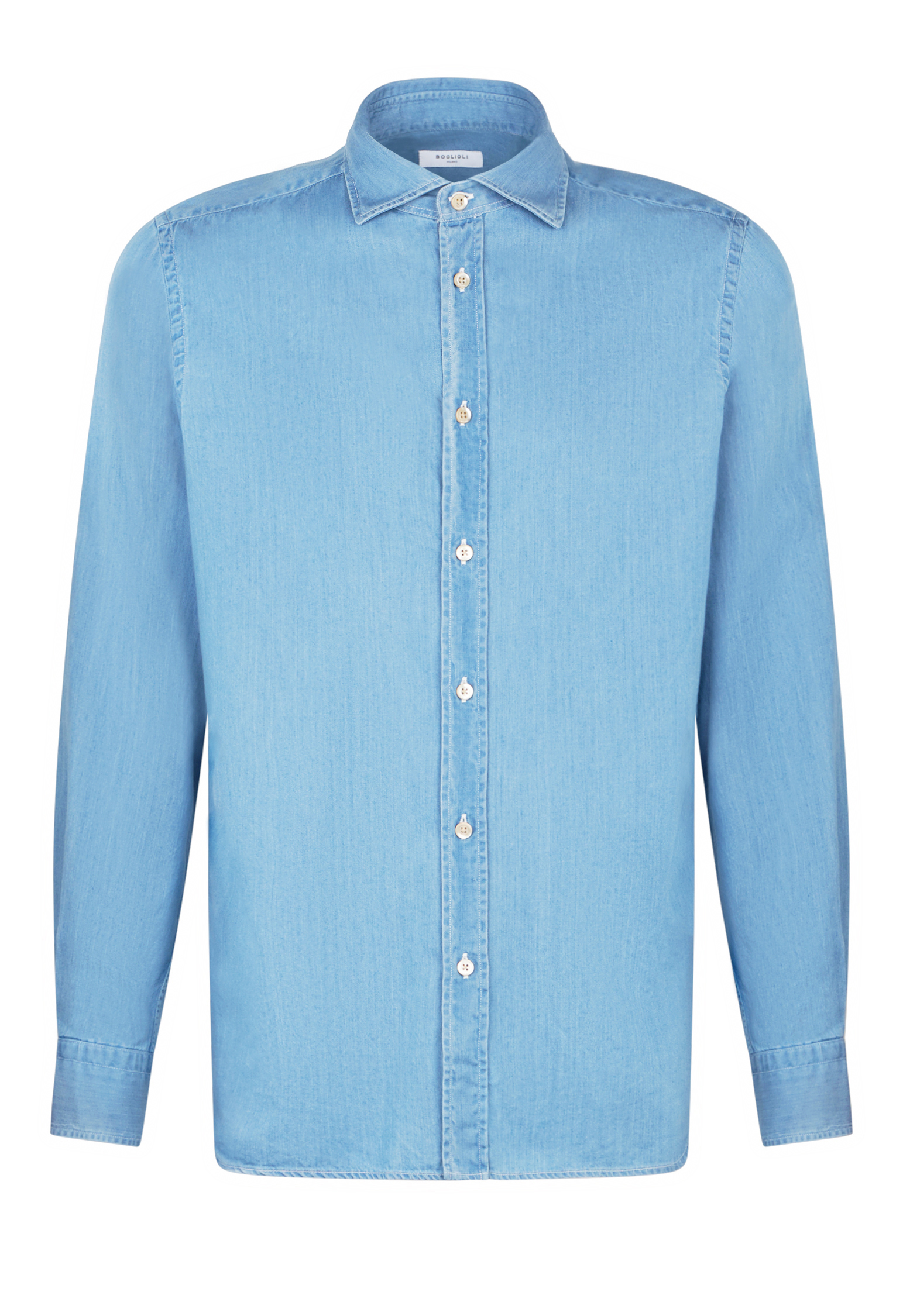 Boglioli Pure Cotton Shirt With French Collar In Blue