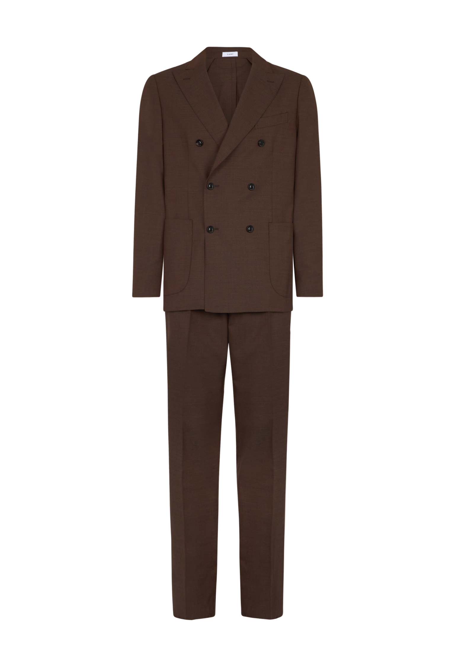 Shop Boglioli 14 Micron Double-breasted Wool K-suit In Brown