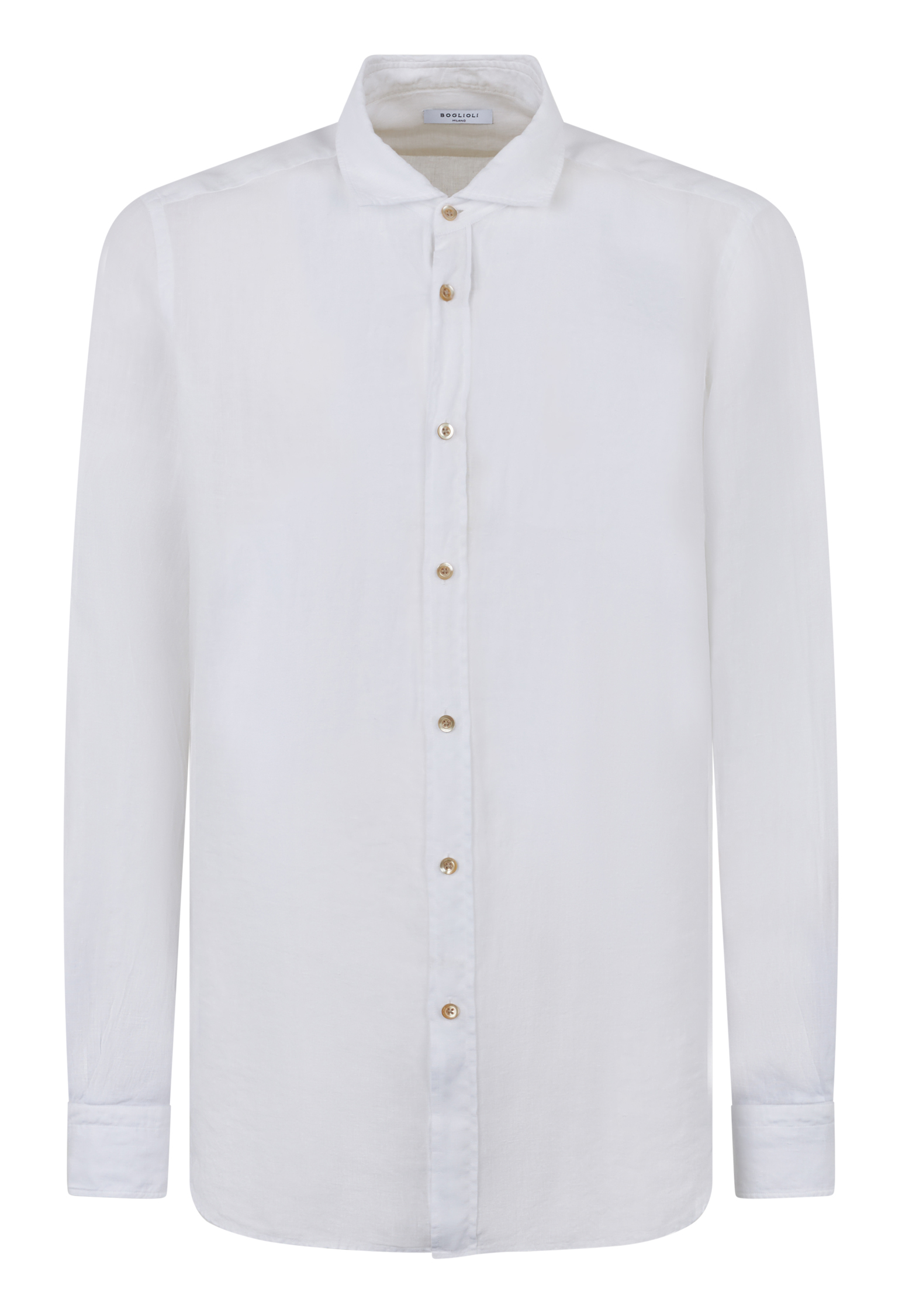 Boglioli Spread-collar Cotton Shirt In White