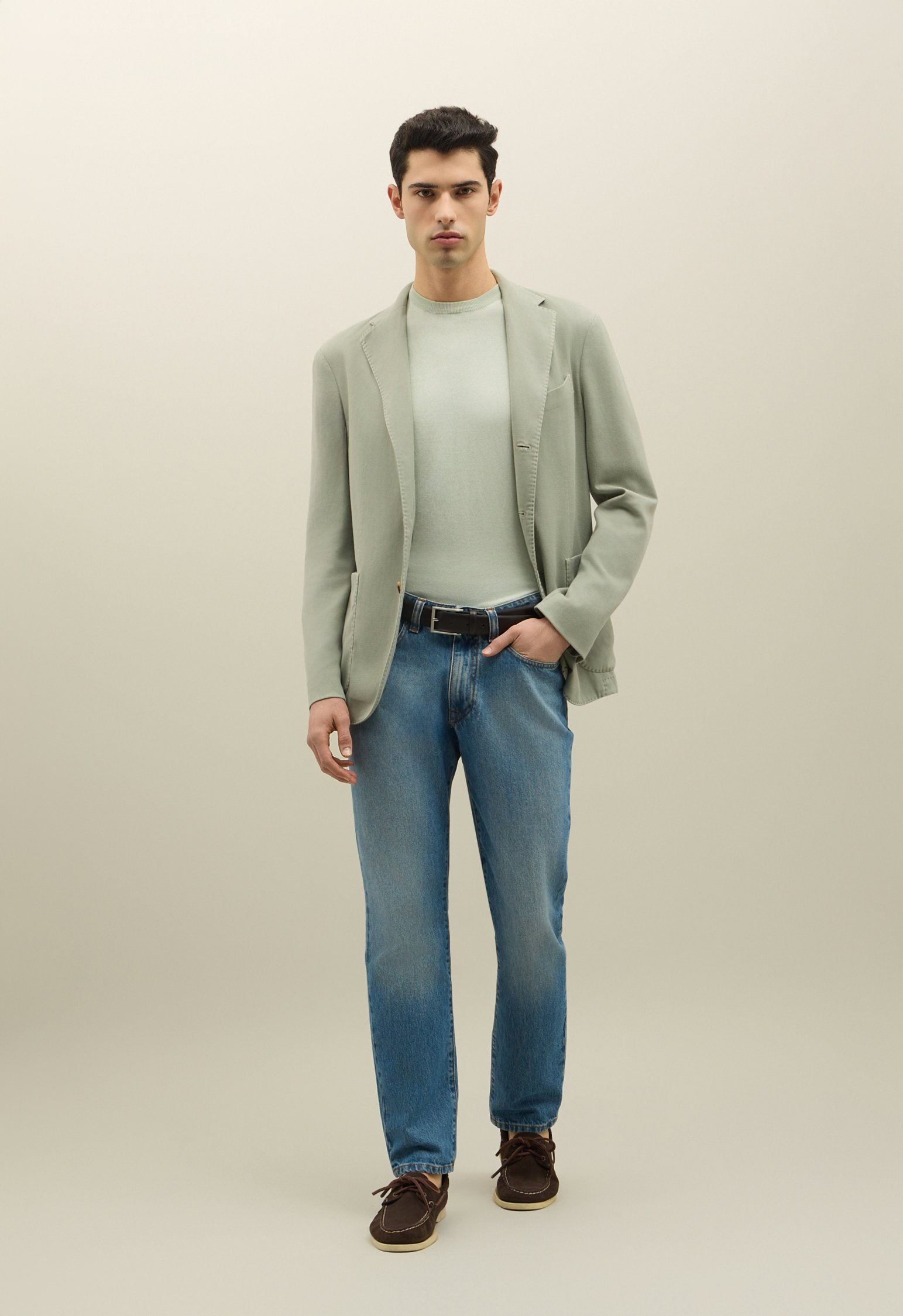 Boglioli Blended Soft Cotton Dover Jacket In Mint Green ModeSens