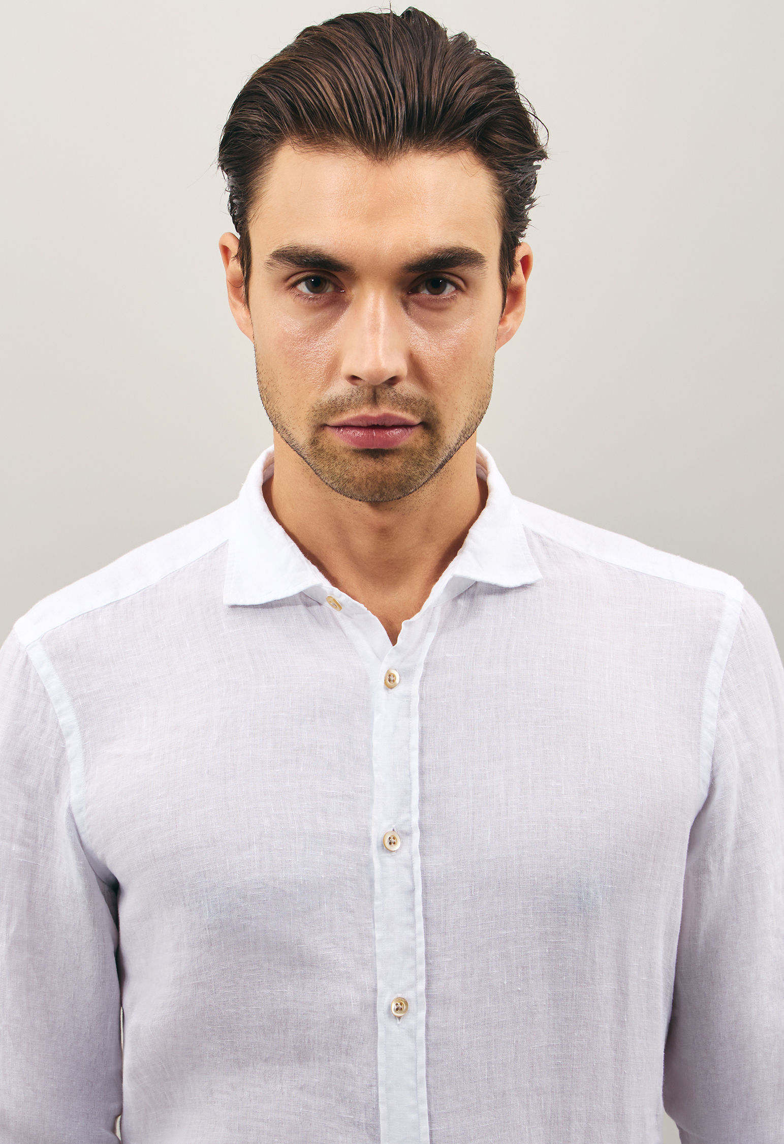 Boglioli Spread-collar Cotton Shirt In White