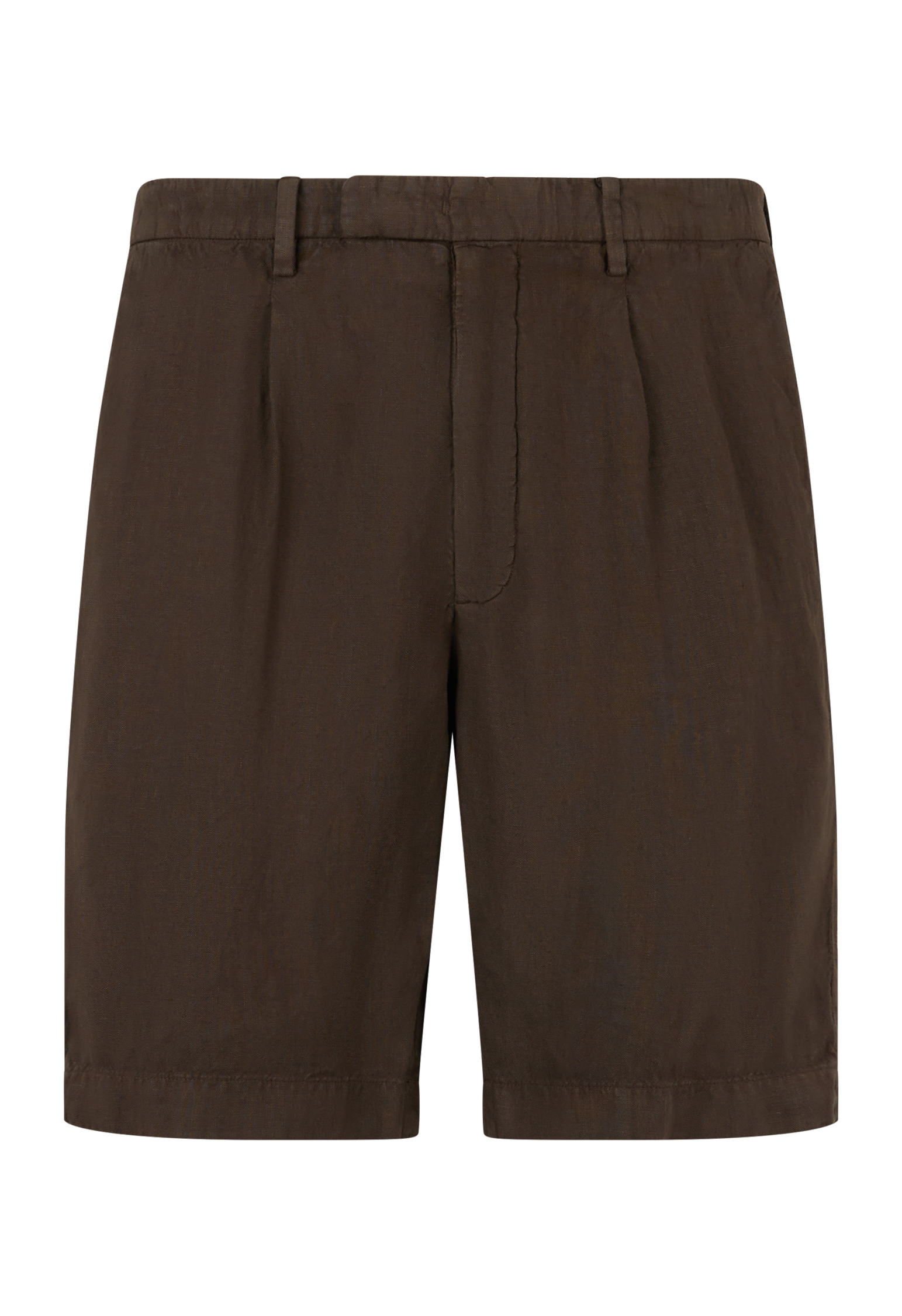 Shop Boglioli Pleated Linen Shorts In Brown