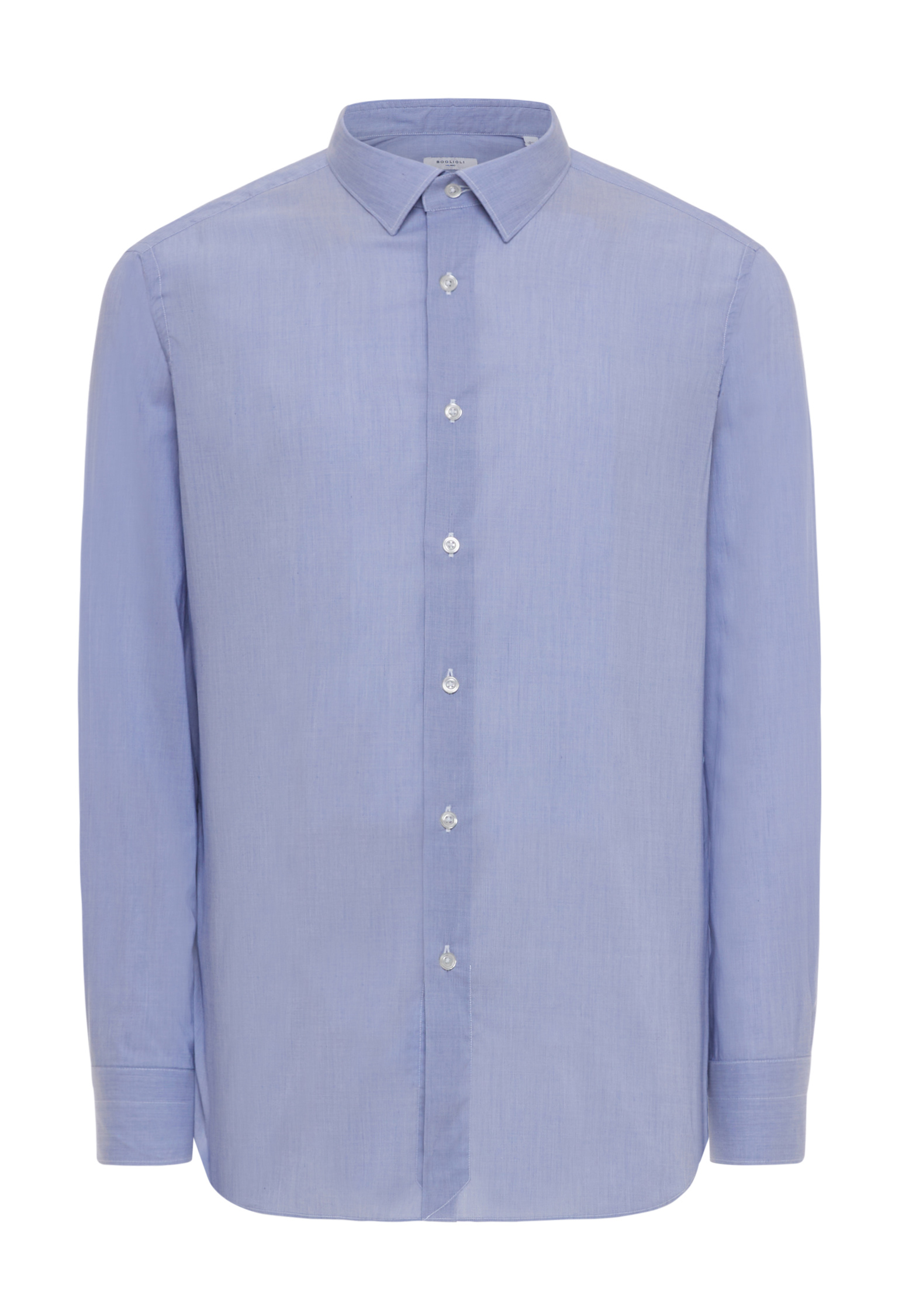 Boglioli Light Sky Blue Cotton Muslin Tailored Shirt
