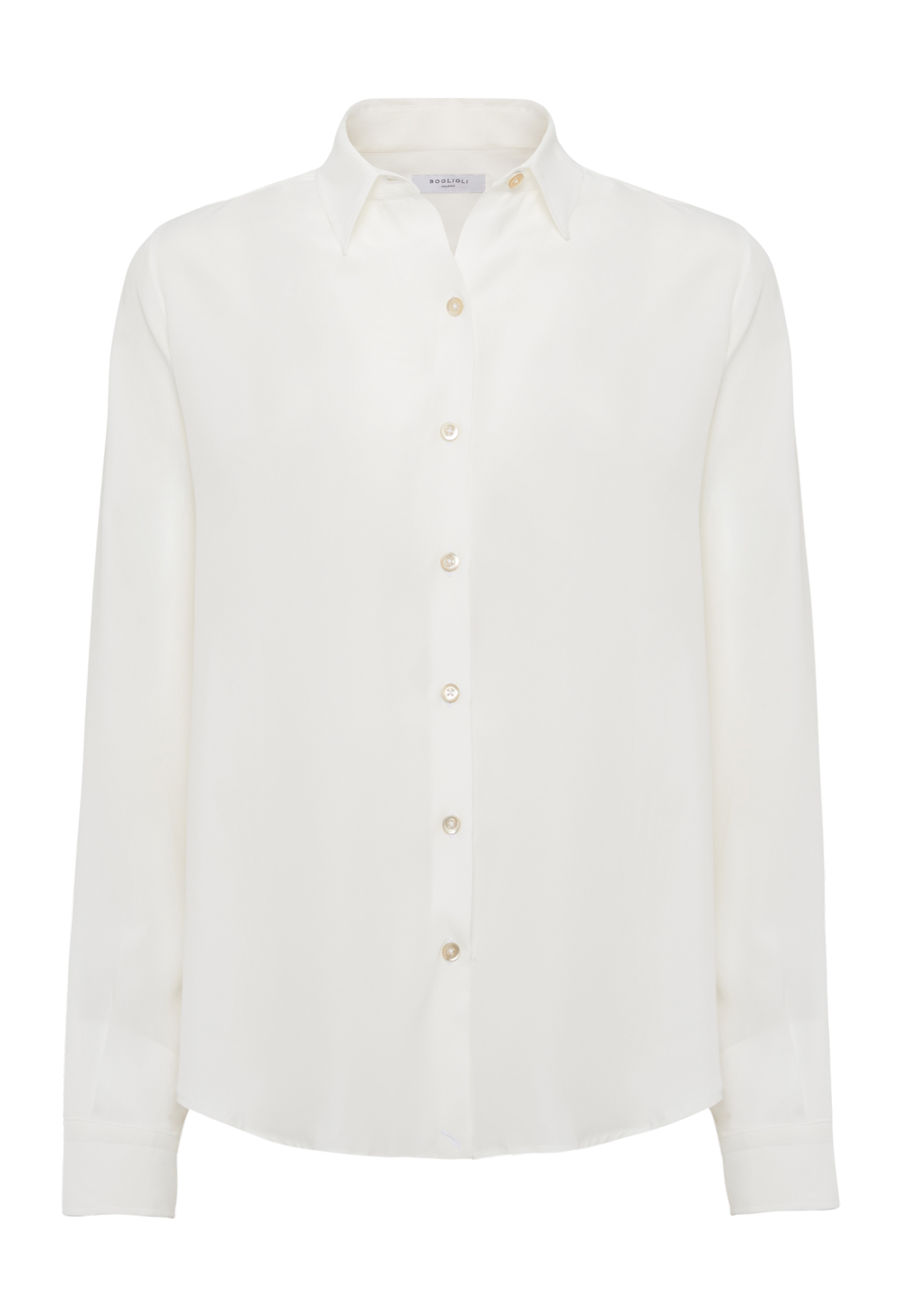 Boglioli White Silk Crêpe Shirt In Animal Print